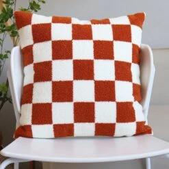 Plush Checkered Pillow Case -Decor Sales 20 30ca9fa9 c97f 4c37 bec3 d5bfbd64289b