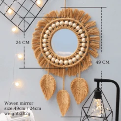 Brown Macrame Mirror 9 Brown Macrame Mirror -Decor Sales 34 d201ae84 5c63 4d5e b4db 0b0a9580bd97