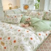 Minty Floral Bedding Set
