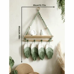 Green Macrame Hanging Shelf -Decor Sales 38 ecca5967 c641 4a05 8f07 cd358a75f513