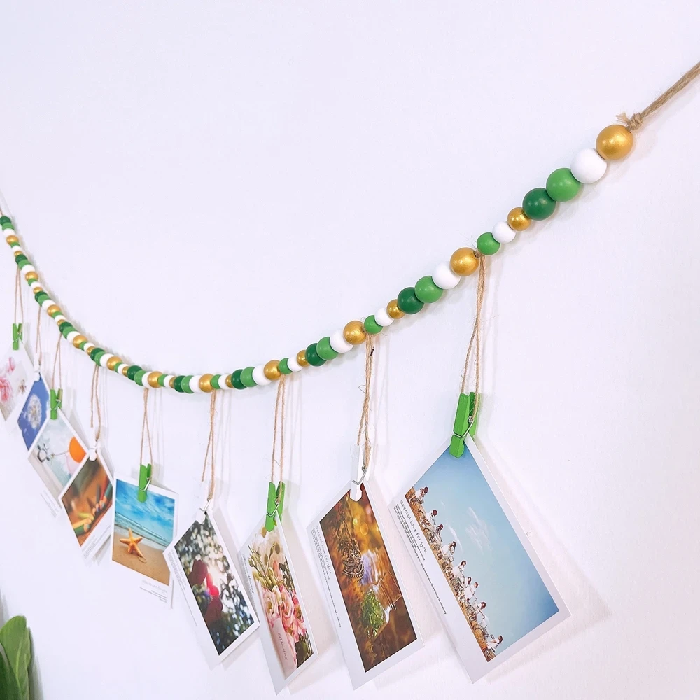 Wooden Beads Wall Hanging Photo Display 11 Wooden Beads Wall Hanging Photo Display - Image 9