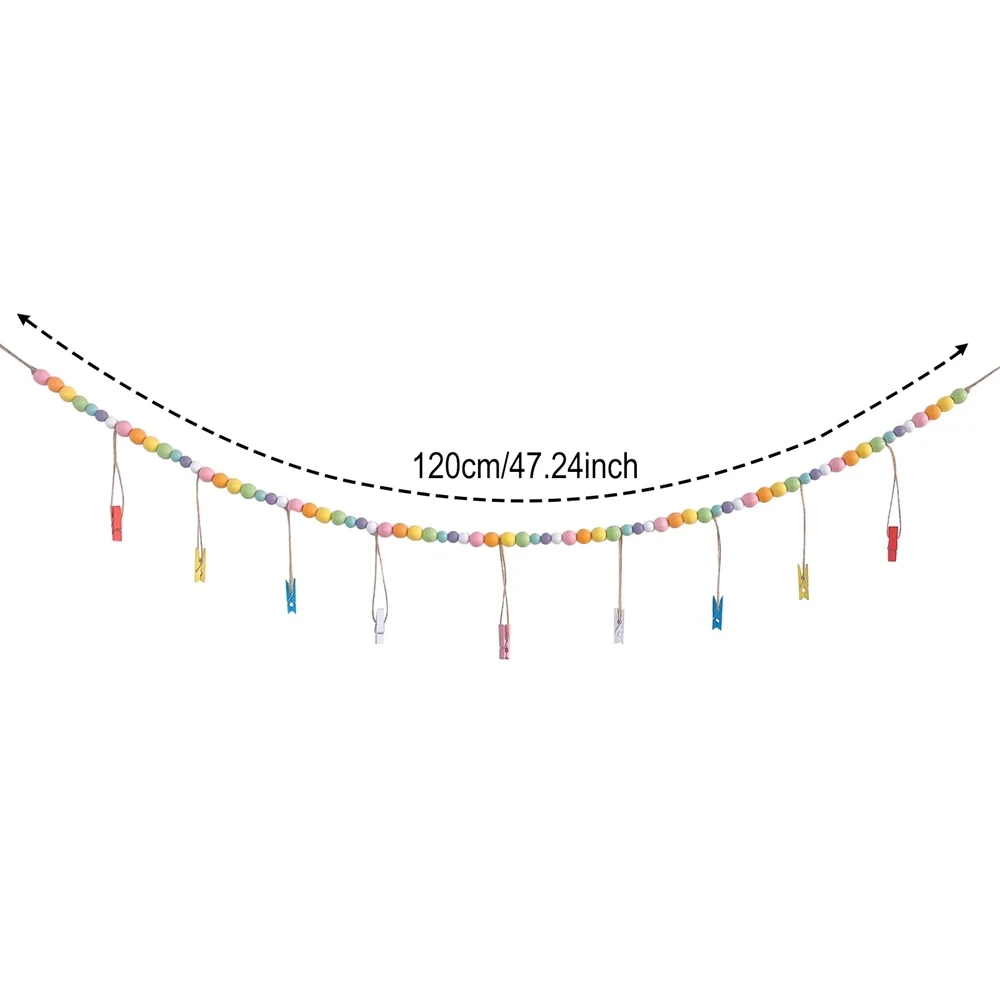 Wooden Beads Wall Hanging Photo Display 13 Wooden Beads Wall Hanging Photo Display - Image 11