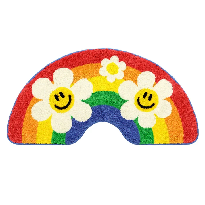 Rainbow Flower Rug 3 Rainbow Flower Rug