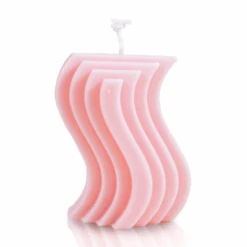 Wavy Pastel Pink Candle