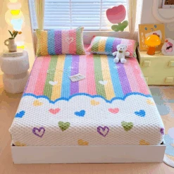 Soft Rainbow Bed Cover