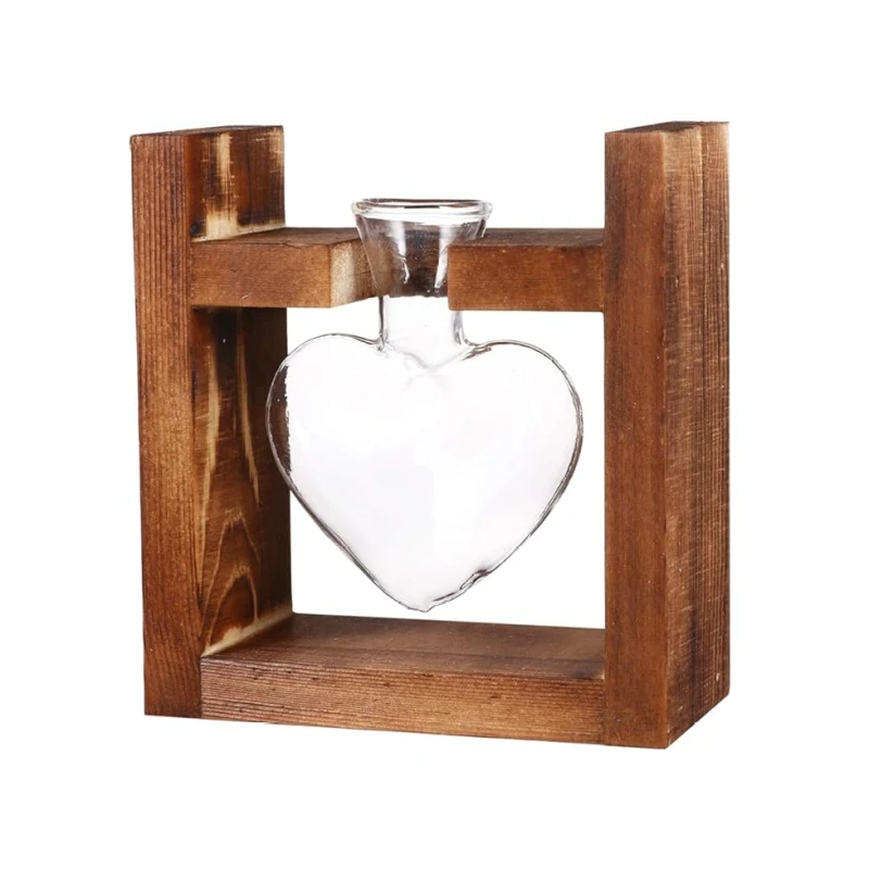 Wooden Heart Shape Vase 3 Wooden Heart Shape Vase