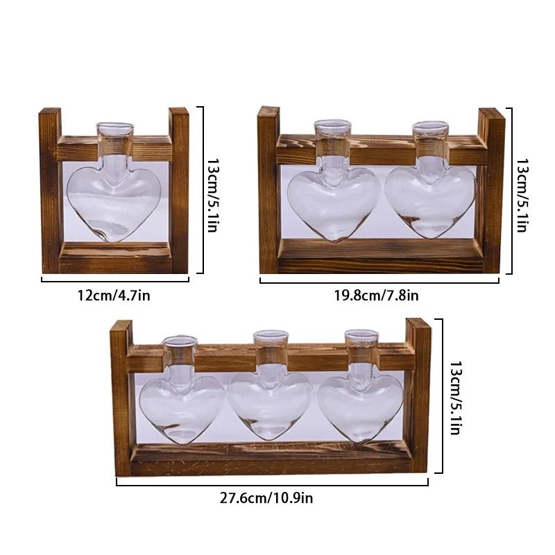 Wooden Heart Shape Vase 5 Wooden Heart Shape Vase - Image 3