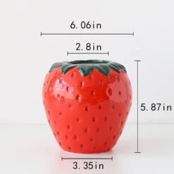Sweet Strawberry Ceramic Vase -Decor Sales 83 d3cce0d4 0308 49d9 9651 122f25f53fb5