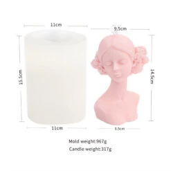 Girl Portrait Candle Mold -Decor Sales GirlPortraitCandleMold Size1
