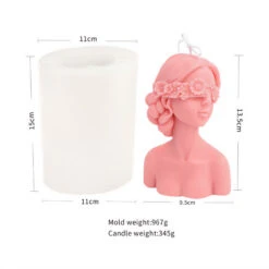 Girl Portrait Candle Mold -Decor Sales GirlPortraitCandleMold Size2