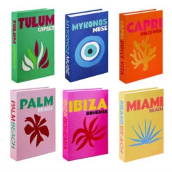 Preppy Book Box Decor -Decor Sales PreppyFakeBookDecor SetA