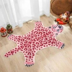 Pink Preppy Leopard Rug -Decor Sales PreppyPinkLeopardRug3