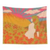 Retro Poppy Field Tapestry 2 Retro Poppy Field Tapestry -Decor Sales RetroPoppyFieldTapestry