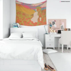 Retro Poppy Field Tapestry 7 Retro Poppy Field Tapestry -Decor Sales RetroPoppyFieldTapestry Visual2