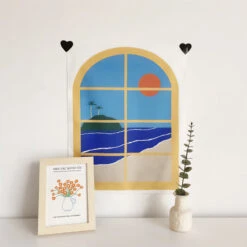 Aesthetic Window Tapestry 15 Aesthetic Window Tapestry -Decor Sales StyleE