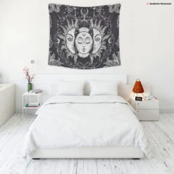 Sun & Moon Tapestry 12 Sun & Moon Tapestry -Decor Sales SunandMoonTapestryBlack Visual2