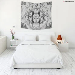 Sun & Moon Tapestry 13 Sun & Moon Tapestry -Decor Sales SunandMoonTapestryWhite Visual2