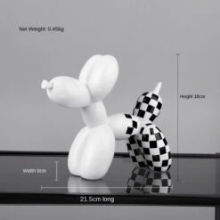 Checkered Balloon Dog -Decor Sales checkeredballoondogwhite