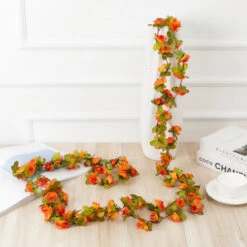 Hanging Rose Garland -Decor Sales hangingrosegarland orange