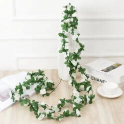 Hanging Rose Garland -Decor Sales hangingrosegarland white