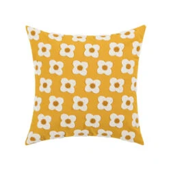 Floral Daisy Cushion Cover -Decor Sales yellow